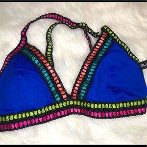 La blanca triangl bikini look alike dark blue with rainbow neon and black detail